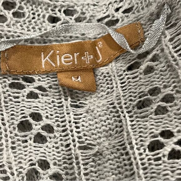 100% cotton Elegant Women's Open-Front Light Gray cardigan sweater size medium - Picture 8 of 13